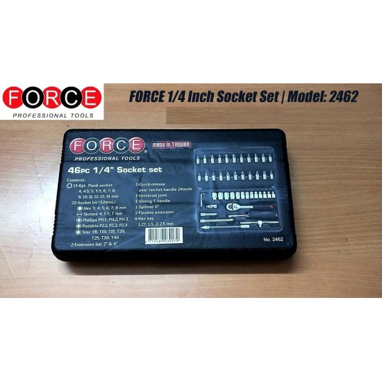 Force  46 pc 1/4" Sq. Drive Socket Set