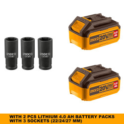 Ingco Cordless Impact Wrench 850 N-m 1/2" Sq. Drive