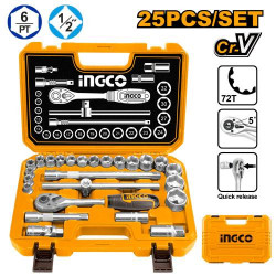 Ingco 25 pc 1/2" Sq. Drive Socket Set