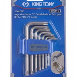 King Tony 7pc torx allenkey set short with hole T10-T40