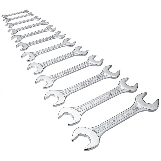 Stanley 12pc double open end spanner set 6X7-30X32mm